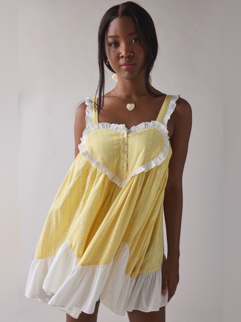 Out From Under Eat Your Heart Out Ruffle Babydoll Sleep Dress NWT